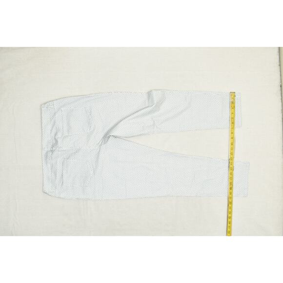 Chicos Pants Womens 3 White Blue Printed Capri Stretch Cropped Cotton Spandex - Picture 5 of 8